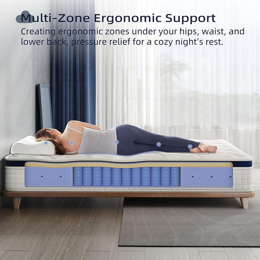 Feather Sleep 5 Zoned Pocket Spring Mattress | High Resilience & Memory Foam mattress