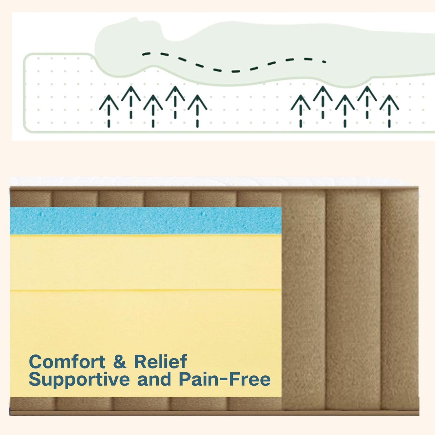 Feather Sleep Dual Comfort Memory Foam Mattress | 3 Layered Firm Support Dual Side