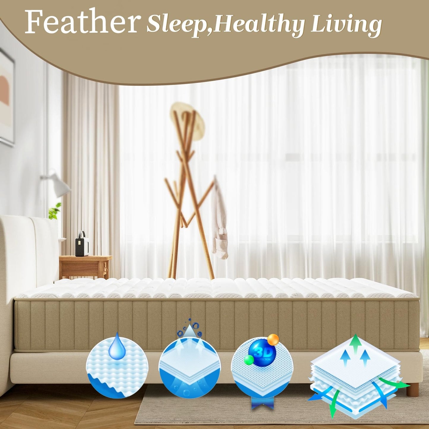 Feather Sleep Dual Comfort Memory Foam Mattress | 3 Layered Firm Support Dual Side