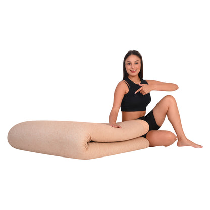 Feather Sleep Hyper Soft Latex Feel Mattress Topper with Premium Cover | Single Bed Topper 72"x30" | 2" Padding | Topper for Back Pain & Neck Pain | Breathable Support | 10x Sleep Comfort, Beige